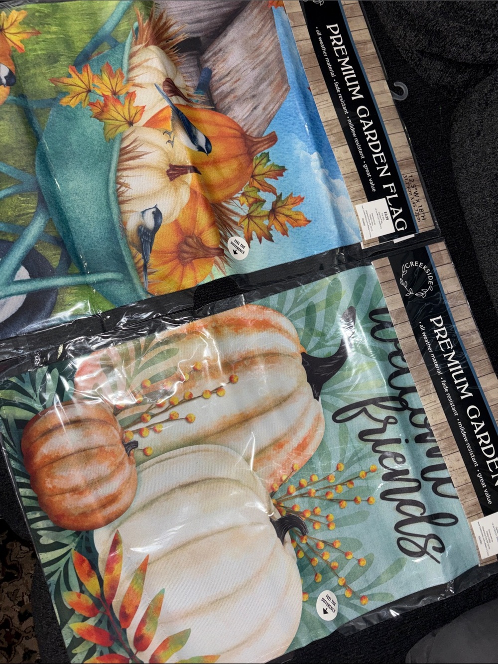 Autumn Garden Flag Home Decor 2 pack Pumpkin